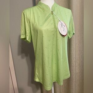 Lime Green Greg Norman Women’s Performance Golf Shirt Moisture Wicking SPF